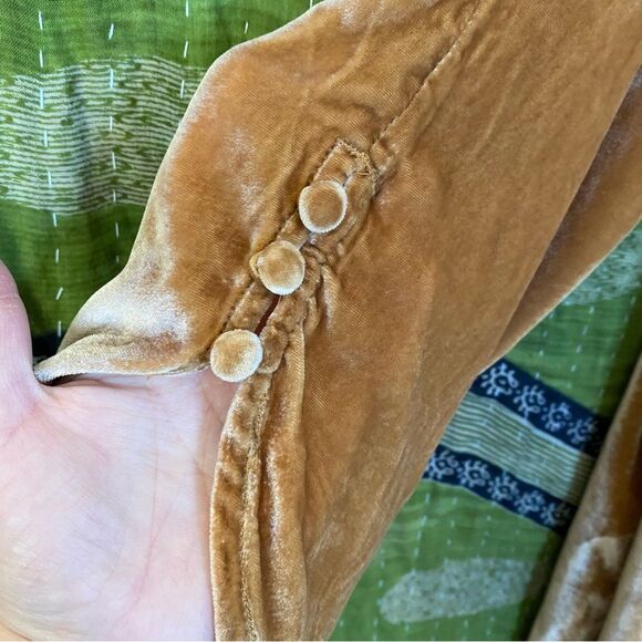 Soft Surroundings Topaz Icon Silk Blend Velvet Poets Blouse Size Large - Picture 5 of 16